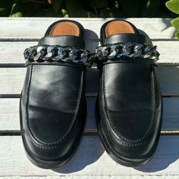 Givency Leather Chain-Link Accents Mules - Size 40 - Picture 3 of 6